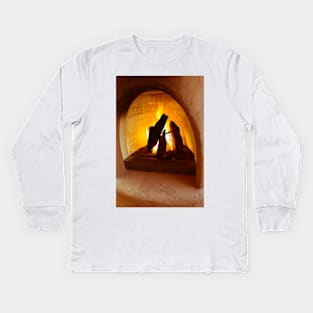 Adobe fireplace Kids Long Sleeve T-Shirt